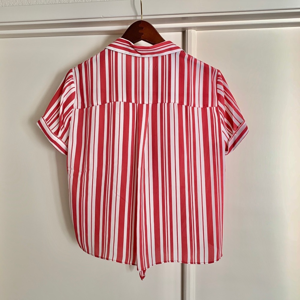 Hippie Rose Striped Tie Button Down - Picture 4 of 6